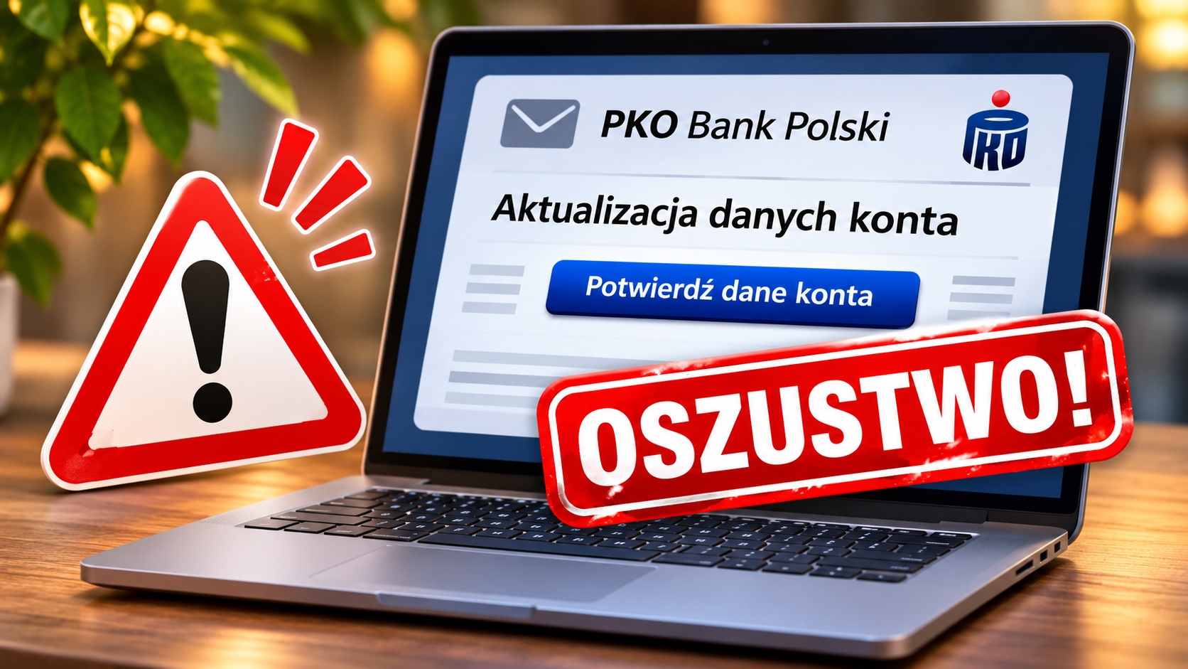 Fałszywy e-mail PKO BP. Oszuści żądają potwierdzenia danych konta